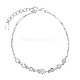   Ródiumozott 925 ezüst karkötő, fehér cirkónia kövekkel