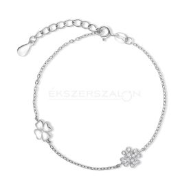   Lóherékkel díszített, ródiumozott 925 ezüst karkötő, fehér cirkónia kövekkel