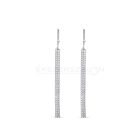 Ródiumozott, lógós 925 ezüst fülbevaló, fehér cirkónia kövekkel