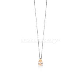   Ródiumozott 925 ezüst nyaklánc, sárga csepp alakú  cirkónia köves medállal