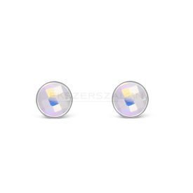   Ródiumozott 925 ezüst fülbevaló, színjátszós swarovski kristállyal
