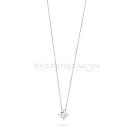   Ródiumozott 925 ezüst nyaklánc, fehér cirkónia  medállal