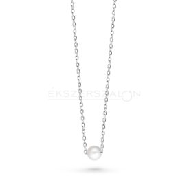 Ródiumozott 925 ezüst nyaklánc, tenyésztett gyönggyel