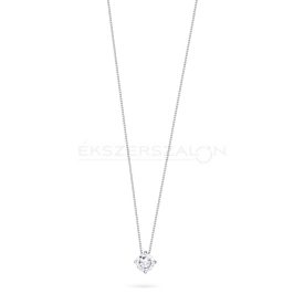   Ródiumozott 925 ezüst nyaklánc, fehér cirkónia köves medállal