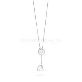 Ródiumozott 925 ezüst Y nyaklánc, szív medállal