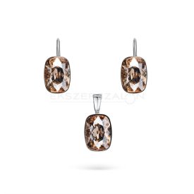   Ródiumozott 925 ezüst szett, pezsgő swarovski kristállyall