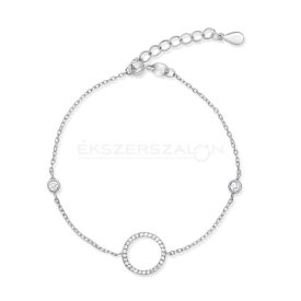   Ródiumozott 925 ezüst karkötő, fehér cirkónia kövekkel