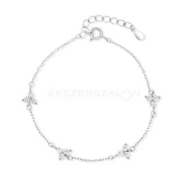   Ródiumozott 925 ezüst karkötő, fehér cirkónia kövekkel