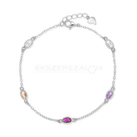   Ródiumozott 925 ezüst karkötő, többszínű cirkónia kövekkel