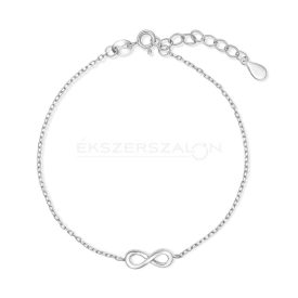   Ródiumozott 925 ezüst karkötő, végteken jel díszítéssel