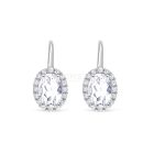 Ródiumozott 925 ezüst fülbevaló, fehér cirkónia kövekkel