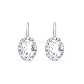   Ródiumozott 925 ezüst fülbevaló, fehér cirkónia kövekkel