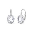 Ródiumozott 925 ezüst fülbevaló, fehér cirkónia kövekkel