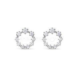   Ródiumozott 925 ezüst fülbevaló, fehér cirkónia kövekkel