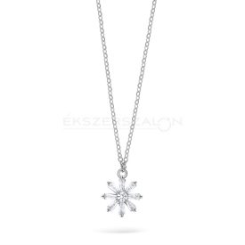   Ródiumozott 925 ezüst nyaklánc, fehér cirkónia köves medállal
