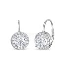 Ródiumozott 925 ezüst fülbevaló, fehér cirkónia kövekkel 