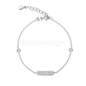   Ródiumozott 925 ezüst karkötő, fehér cirkónia kövekkel