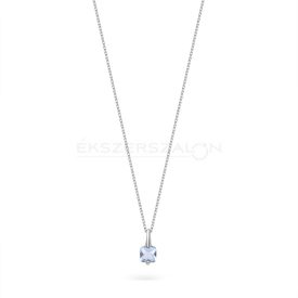   Ródiumozott 925 ezüst nyaklánc, világoskék cirkónia köves medállal