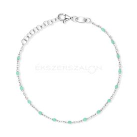   Ródiumozott 925 ezüst karkötő, kék szintetikus kövekkel