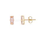 14 K sárga arannyal bevont 925 ezüst fülbevaló, rose gold cirkónia kővel