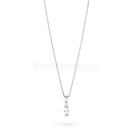   Ródiumozott 925 ezüst nyaklánc, fehér cirkónia  köves medállal