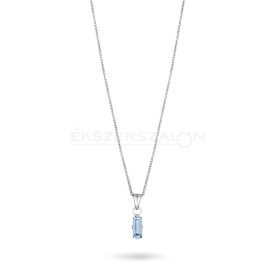   Ródiumozott 925 ezüst nyaklánc, világoskék cirkónia köves medállal
