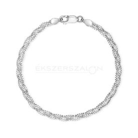 Ródiumozott 925 ezüst fonott lapkarkötő