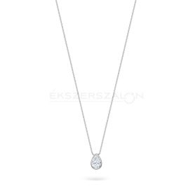   Ródiumozott 925 ezüst nyaklánc, fehér cirkónia  köves csepp alakú medállal
