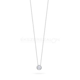   Ródiumozott 925 ezüst nyaklánc, fehér cirkónia  köves  medállal
