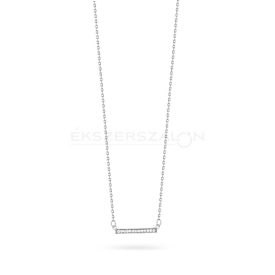   Ródiumozott 925 ezüst nyaklánc, fehér cirkónia köves medállal