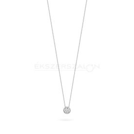   Ródiumozott 925 ezüst nyaklánc, fehér cirkónia  köves  medállal