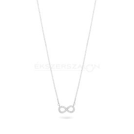   Ródiumozott 925 ezüst nyaklánc, fehér cirkónia köves végtelen jeles medállal