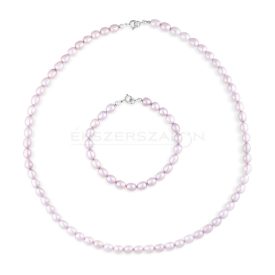 Tenyésztett gyöngy nyaklánc + karkötő