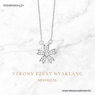 Vékony ezüst nyaklánc medállal