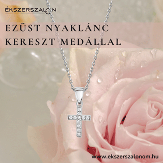 Ezüst nyaklánc kereszt medállal